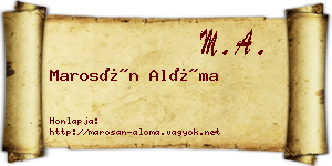 Marosán Alóma névjegykártya